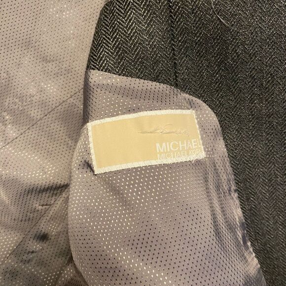 Michael Kors Gray Herringbone Suit Jacket Blazer Sport Coat - Picture 8 of 13